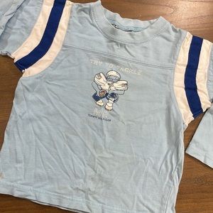 VINTAGE Tommy Hilfiger Football Graphic Long Sleeve Boys Shirt